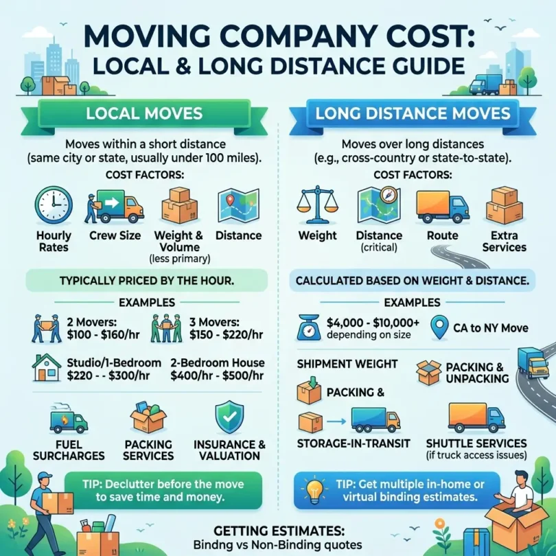 Moving Company Cost Local and Long Distance Guide
